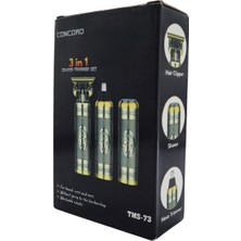 Concord Tms-73 Şarjlı Kuaför Makinesi Type-C USB Şarjlı 3 Başlıklı