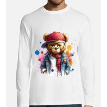 M.ç Store - Bad Bear   Erkek_ Kadını Unısex Baskı Beyaz Sweatshirt