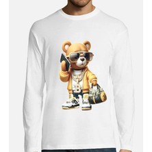 M.ç Store - Bad Bear   Erkek_ Kadını Unısex Baskı Beyaz Sweatshirt