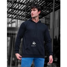 Siyah Düz Baskısız Şardonlu Unisex Sweatshirt