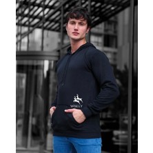 Siyah Düz Baskısız Şardonlu Unisex Sweatshirt