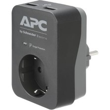 Schneider Electric PME1WU2B-GR Apc Tekli Akım Korumalı Priz - 2 USB Hızlı Şarj