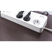 Schneıder Electrıc PM6U-GR Apc 6'lı Akım Korumalı Priz - 2 USB Hızlı Şarj