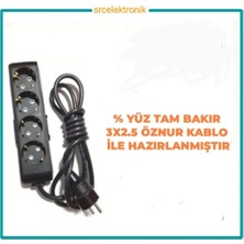 Viko Multi-Let 4 Lü 3x2.5 Öznur Kablo Tam Bakır (1 ile 15 Metre Arası) Topraklı Çocuk Korumalı Uzatma Grup Priz ( 3x2.5 Ttr Öznur Kablo Tam Bakır)