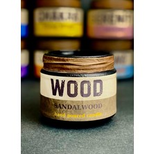 Stworkshop Wood: Özel Tasarım Kavanoz Sandal Ağacı Kokulu Mum, 250 gr Doğal Vegan Soya Wa x  Mumu