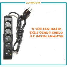 Viko Multi-Let 5 Li 3x2.5 Öznur Kablo Tam Bakır (1 ile 15 Metre Arası) Topraklı Çocuk Korumalı Uzatma Grup Priz ( 3x2.5 Ttr Öznur Kablo Tam Bakır)