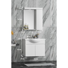 Özceden Yıldız Banyo Dolabı 55CM Beyaz Asma