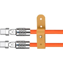 Sprange Smc-T Döner Başlık Kalın Bakır Kablo 3.1A Hızlı Şarj Type-C Kablo 100CM