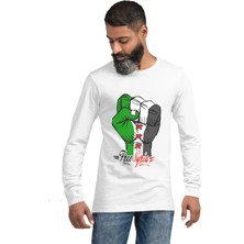 M.ç Store - Suriye Bayrağı Erkek - Kadın - Unisex Baskı Beyaz Sweatshirt