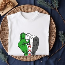 M.ç Store - Suriye Bayrağı Erkek - Kadın - Unisex Baskı Beyaz Sweatshirt