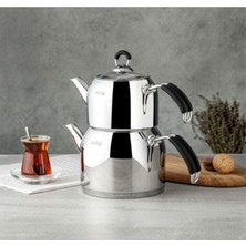 Çelik Modern Çelik Çaydanlık Gri