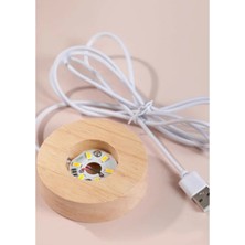 Mr Çocuklar Için 3D Kristal Cam Küre, Ahşap Soketli Gece Lambası,led, Gece Lambası