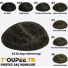 Toupee.tr DP7467 Hollywood Protez Saç Erkekler İçin - Protez Saç - Toupee For Men - 30 mm Doğal Dalgalı İnsan Saçı - Remy Saç %130 Saç Yoğunluklu Saç Değiştirme Sistemi