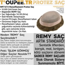Toupee.tr MP7473 Monofilament Protez Saç Erkekler İçin - Protez Saç - Toupee For Men - Doğal Dalgalı İnsan Saçı - Remy Saç - %130 Saç Yoğunluklu Saç Değiştirme Sistemi