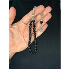 Anemore Collection Oniks Taşı Tesbih Küre Kesim Siyah Renk 8mm Bilek Boy T-689