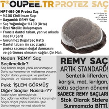 Toupee.tr MP7469 Q6 Protez Saç - Erkekler İçin Protez Saç - Toupee For Men - Doğal Dalgalı İnsan Saçı - Dayanıklı Remy Saç - %130 Saç Yoğunluklu Saç Değiştirme Sistemi, 6x8" Boy #2 En Koyu Kahverengi