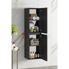 Özceden Banyo Boy Dolabı 130 cm 4 Bölmeli Çift Kapaklı Komple Renkli Mdf