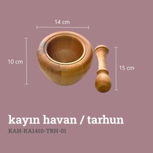 Kaf Ahşap Kayın Havan / Tarhun