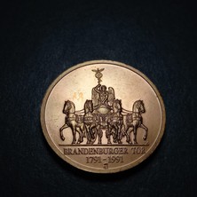 Escoines Koleksiyon 76A9339A9AC6 Almanya, Brandenburg Kapısı 1991 200.YIL Hatıra Madalya Nadir Çıkar