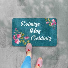 M&H Quality Dijital Baskılı  Kapı Önü Paspas Çiçek Desenli Hoş Geldiniz Yazılır Ev Içi ve Dışı Banyo Mutfak Çocuk Odası Için kullanılabilir