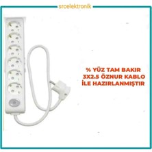 Viko Multi-Let 6 Lı 3x2.5 Öznur Kablo Tam Bakır (18 ile 40 Metre Arası) Anahtarlı Topraklı Çocuk Korumalı Uzatma Grup Priz ( 3x2.5 Ttr Öznur Kablo Tam Bakır) Ttr Kablo Tseli HO5VV-F