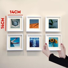 Yapışkanlı Sök-Tak Paspartulu Beyaz 14X14CM Pola Kare Fotoğraf Çerçevesi - 6'lı paket