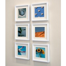 Yapışkanlı Sök-Tak Paspartulu Beyaz 14X14CM Pola Kare Fotoğraf Çerçevesi - 6'lı paket