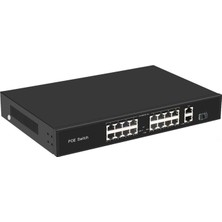 OPAX-1619 16 Port 10/100M Poe Switch +2 Port Gigabit Uplink +1 Gigabit Sfp Port 300W Rack Mount