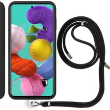Piyasa Sepeti Samsung Galaxy A71 (A715F) İp Askılı Silikon Kılıf Siyah
