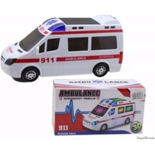 Çelik 3D Işıklı, Sirenli Çarp Dön Sensörlü Ambulans
