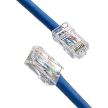 Derwell 100 Adet RJ45 Cat 5 Konnektör 8P8C Ethernet Jakı RJ45 Cat5 Konnektör Ethernet Kablo Sıkma Uç Fiş