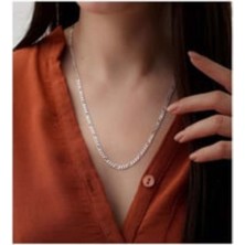 Çelik 925 Ayar Gümüş Figaro Zincir Kolye