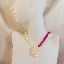 Crystal Atelier İnci Kolye, İncili Sonsuz Gül Kadın Kolye