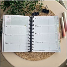 Steplanner 2025 Ajanda-2025 Tarihli Hayat PLANLAYICI-2025 Masa Takvimi-2 Sayfa Sticker-Bir Adet Tükenmez Kalem