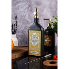 TheBRo 500ML Amber Renkli  Premium Vintage Zeytinyağı Şişesi Parlak Şişe Dökücülü