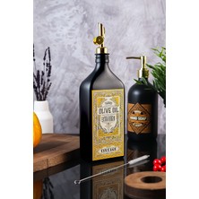 TheBRo 500ML Amber Renkli  Premium Vintage Zeytinyağı Şişesi Parlak Şişe Dökücülü