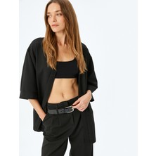Koton Kalça Boy 3/4 Kollu Kimono