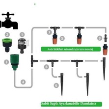 Byogalo® 10 Metre Bahçe Damlama Sulama Sistemi Seti Hortum ve Ek Parçaları