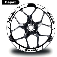 Marsilyan Beyaz Cf Moto 450 Sr Geniş Jant Sticker Etiket Modeli