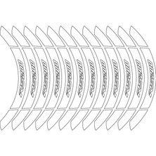 Marsilyan Beyaz Bajaj Pulsar RS200 Geniş Jant Sticker Etiket Modeli