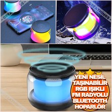 Greathings Rgb Ledli Bluetooth Hoparlör | Kablosuz Aux Girişli Taşınabilir Ses Bombası Yeni Nesil Hoparlör