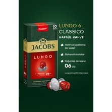 Jacobs Lungo 6 Classic Nespresso Uyumlu Alüminyum Kapsül Kahve 10 Adet X 10 Paket