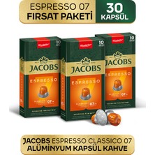 Jacobs Espresso 7 Classico Nespresso Uyumlu Alüminyum Kapsül Kahve 10 Adet X 3 Paket