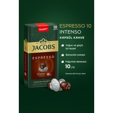 Jacobs Espresso 10 Intenso Nespresso Uyumlu Alüminyum Kapsül Kahve 10 Adet X 10 Paket