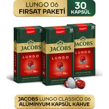 Jacobs Lungo 6 Classic Nespresso Uyumlu Alüminyum Kapsül Kahve 10 Adet X 3 Paket