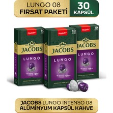 Jacobs Lungo 8 Intenso Nespresso Uyumlu Alüminyum Kapsül Kahve 10 Adet X 3 Paket