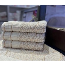 Nurpak 3lü Yaprak Kadife Jakarlı 50 x 90 Yüz Havlusu