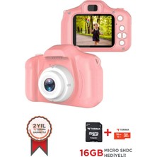 Torima Pembe Renk Sd Card  1080P Hd Çocuk Kamera Dijital Fotoğraf Makinesi 2.0 Inç Ekran