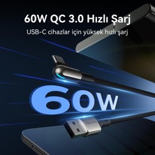 Voltme C2068 Stark 60W USB To Type-C Şarj Kablosu 2m 3A-SIYAH