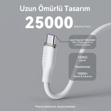 Voltme C2031 Powerlink Moss 100W Type-C Şarj Kablosu 1m 5A-BEYAZ